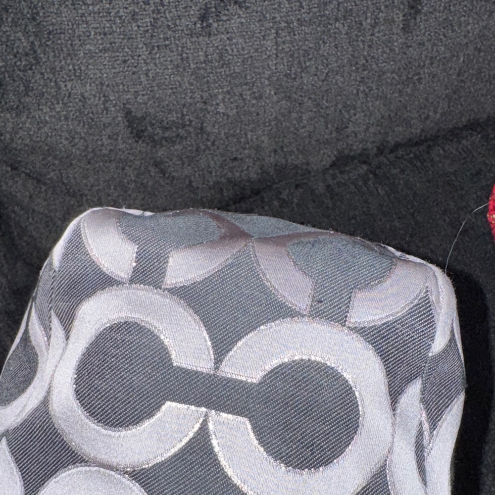 Coach Black Denim and Gray Circle Pattern Hobo Bag - Picture 11 of 12
